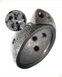 Acetabular cup made from porous metals